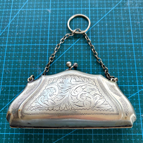 Vintage silver tone engraved - vintage,