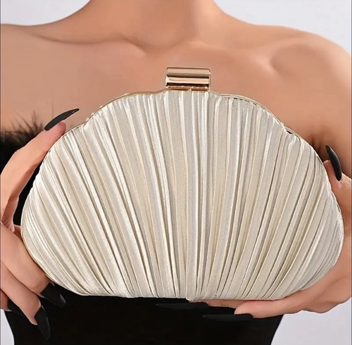 Elegant ivory pleated - elegant, clutch