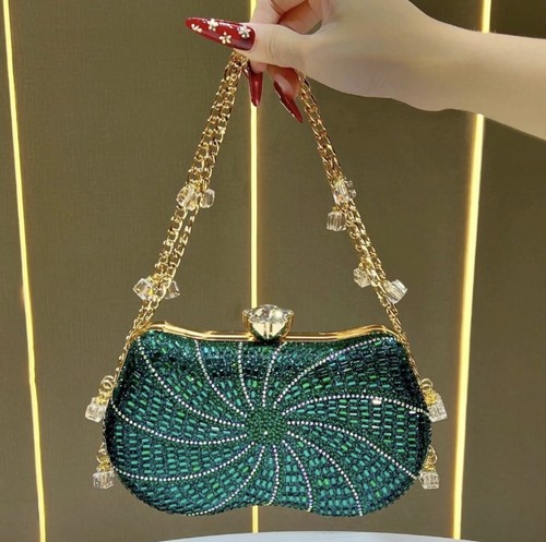 Crystal clutch bag with beaded - crystal,