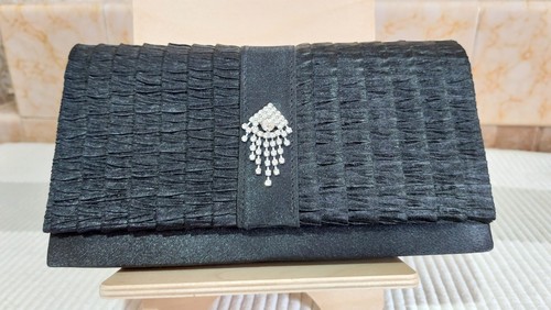New black evening clutch bag - black,