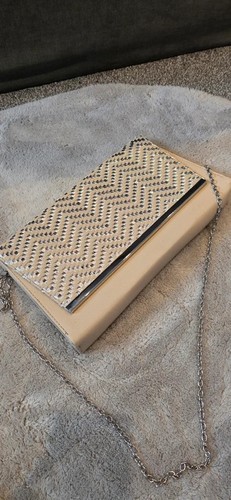 Cream silver clutch - cream, bag