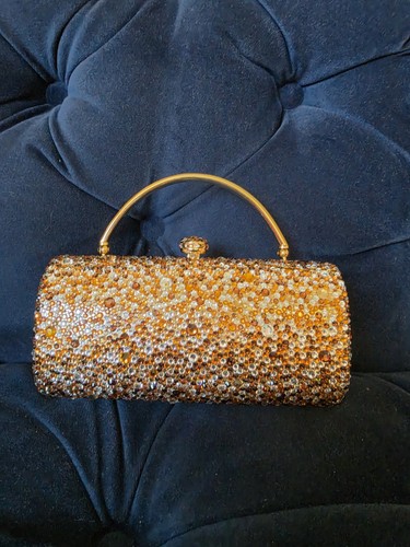 Sparkly gold crystal clutch - sparkly,