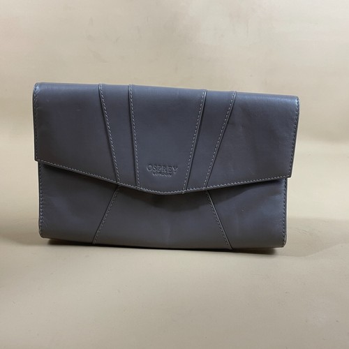 Osprey grey leather - leather, clutch