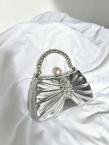 Silver stylish clutch - , bag