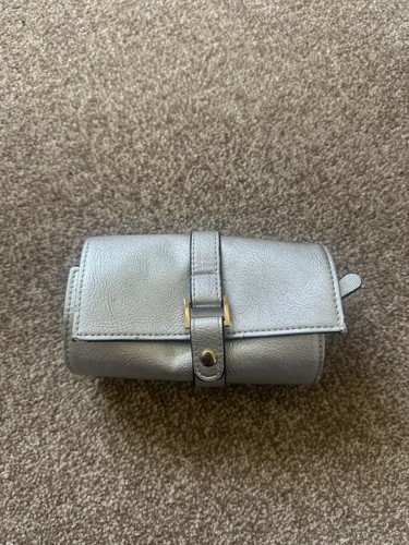 Silver round clutch bag - clutch,