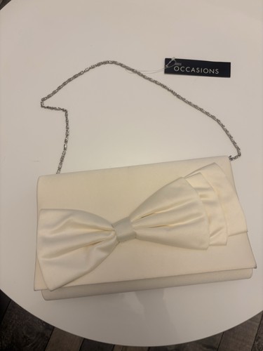 Cream satin handbag - cream,
