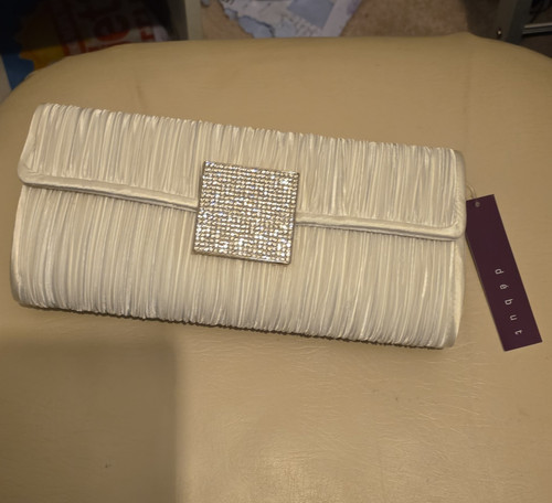 Ivory pleated clutch - pleated, bag