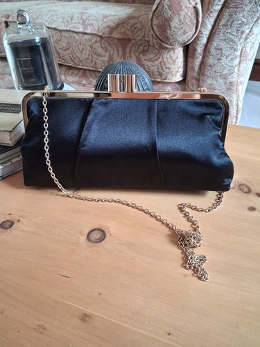 Dent black satin - black, bag