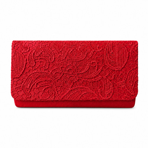 Red lace evening - evening, clutch