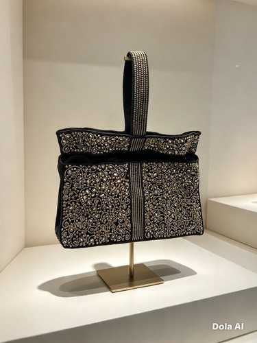 Black gold beaded - black,