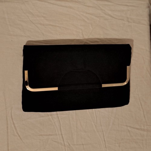 Black foldover evening clutch