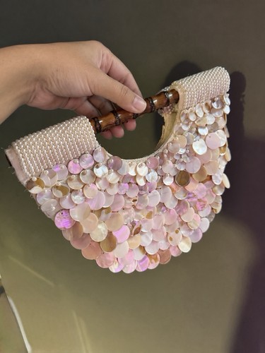 Shell pearl detail bamboo - shell,