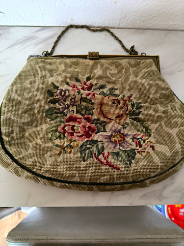 Vintage floral tapestry framed - floral,